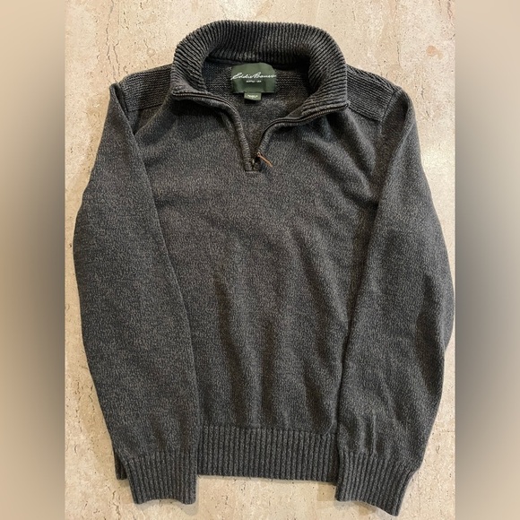 Eddie Bauer Cotton Knit Men’s Pullover Sweater Greenish/Gray Size Large - Picture 1 of 6